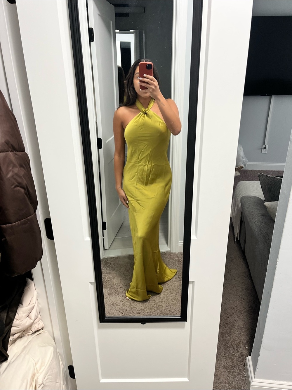 Elegant Halter Satin Maxi Dress